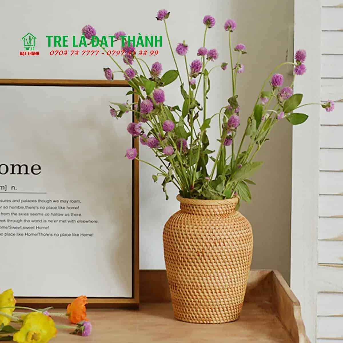 Bình Hoa Mây Tre Đan - BHMTD001